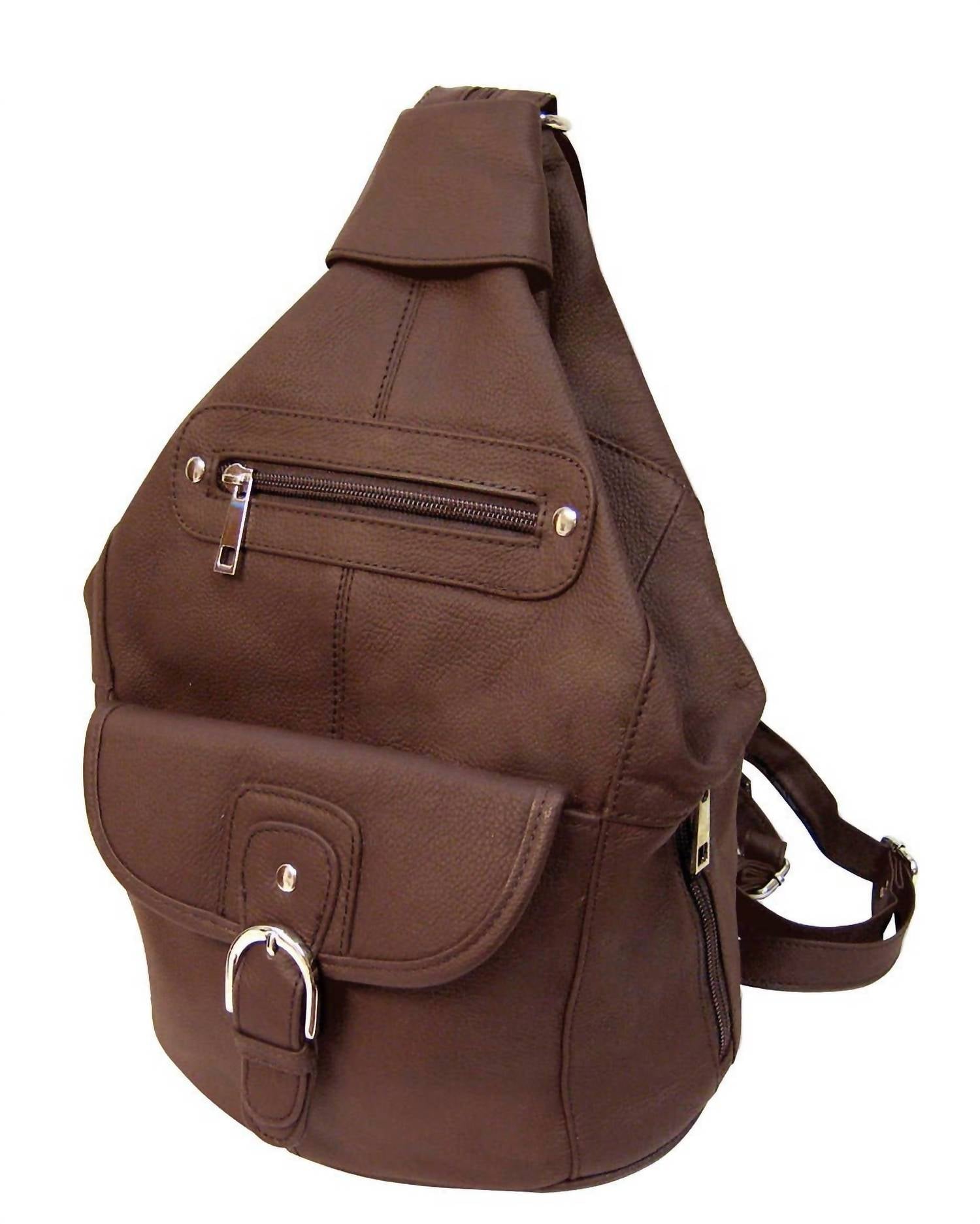 Roma Leathers - Women's Leather Backpack With Multi Compartments