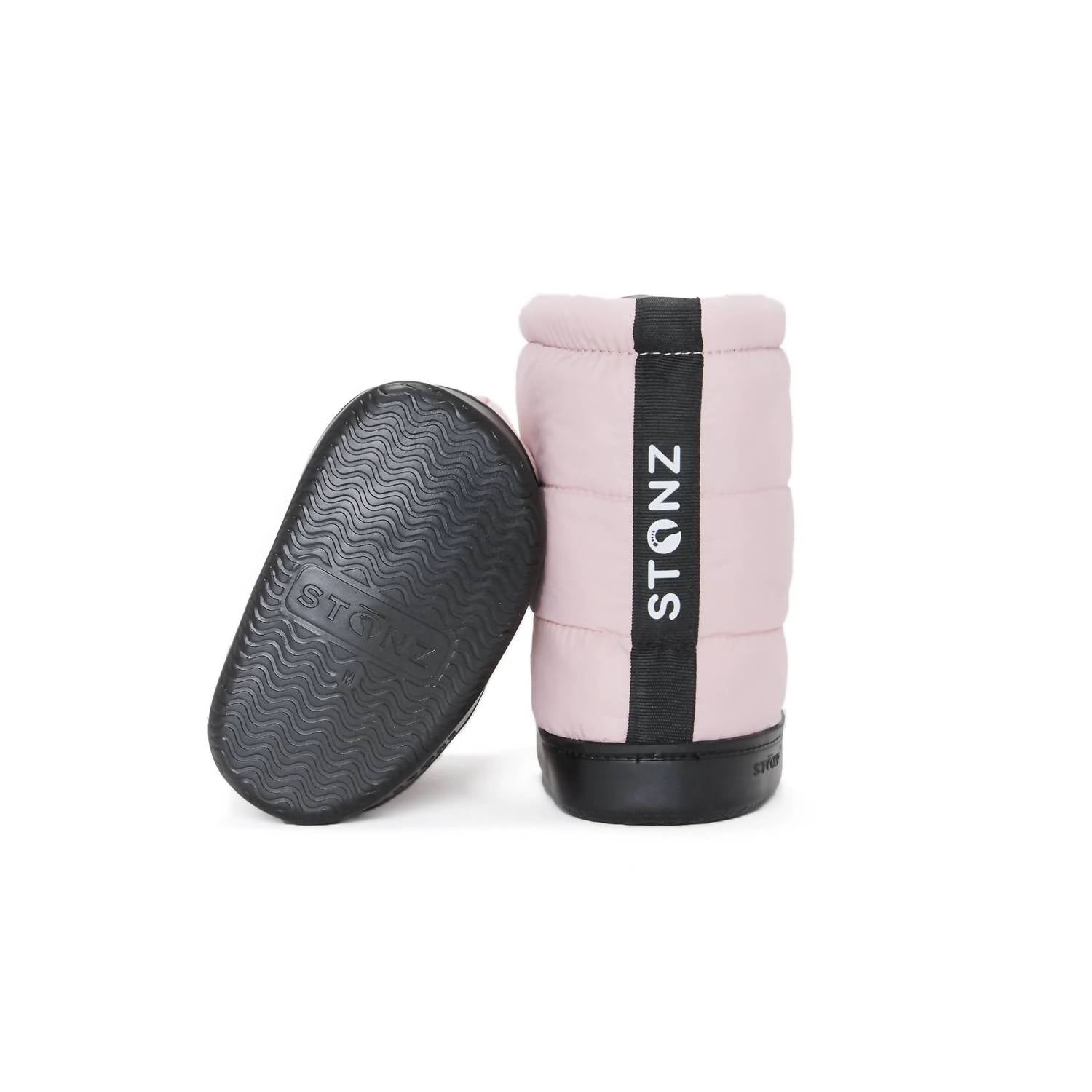 Stonz Girl's Puffer Toddler Boots in pink - kids' boots - detail view