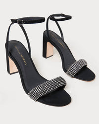 Loeffler Randall - WOMEN'S SHAY BLACK RHINESTONE HEELED SANDAL