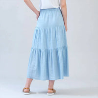 Clara Sunwoo - Soft Cotton Double Tiered Maxi Skirt