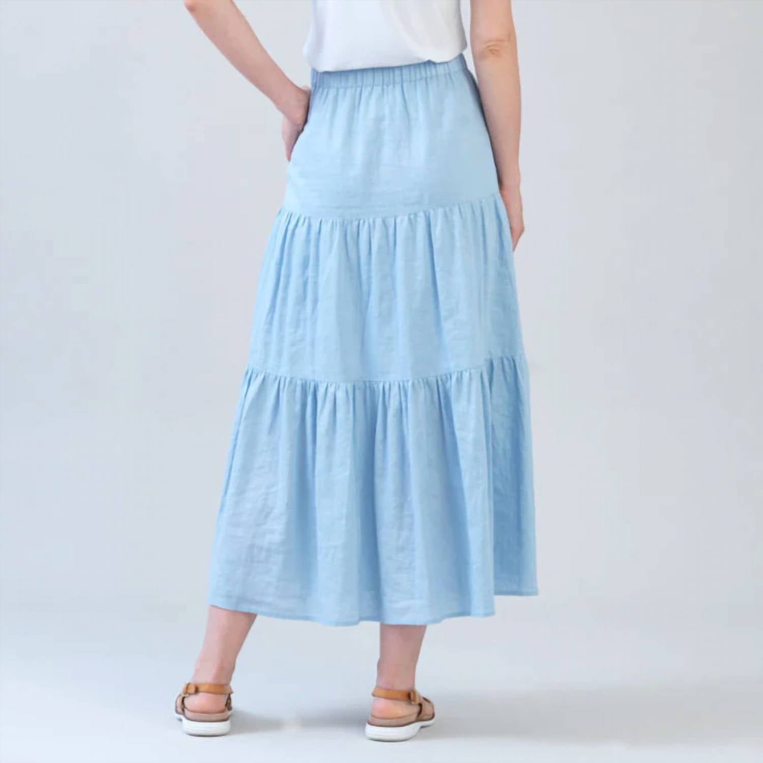 Clara Sunwoo - Soft Cotton Double Tiered Maxi Skirt