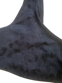 SOLID & STRIPED Women's Elle Top in jacquard leopard black - women's swimwear - alternate view