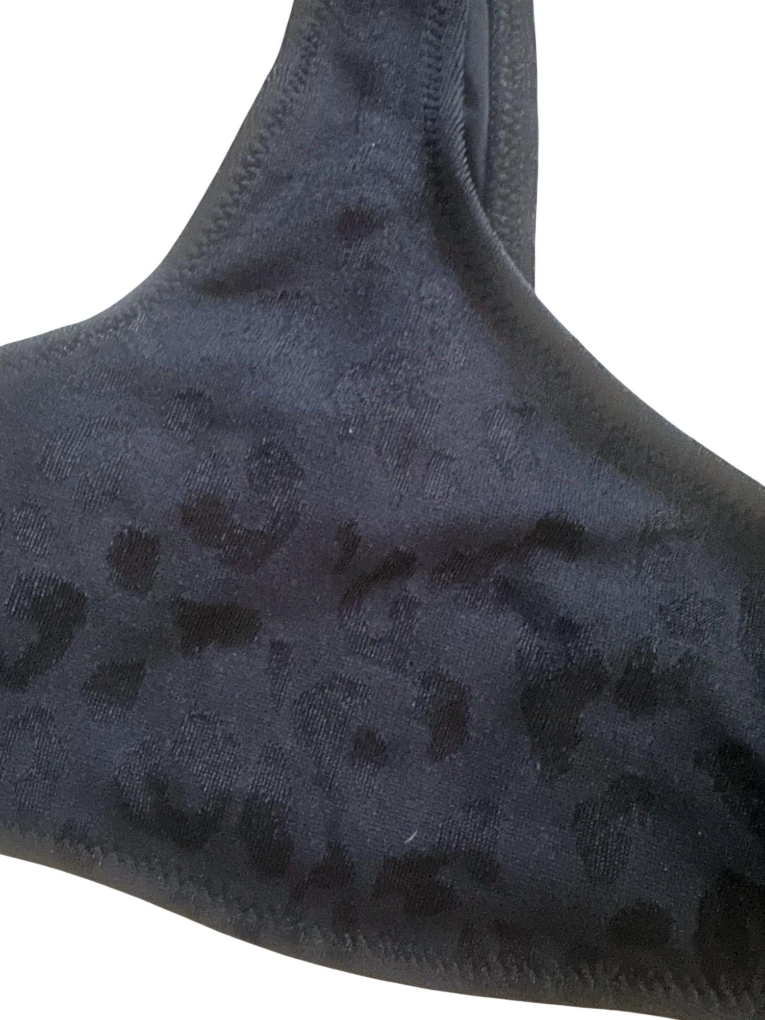 SOLID & STRIPED Women's Elle Top in jacquard leopard black - women's swimwear - alternate view