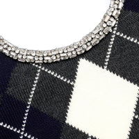 Self-Portrait - Argyle Crystal Trim Jumper