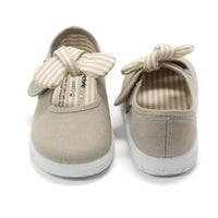 Victoria - Girls' Slip On Canvas Bow Shoes