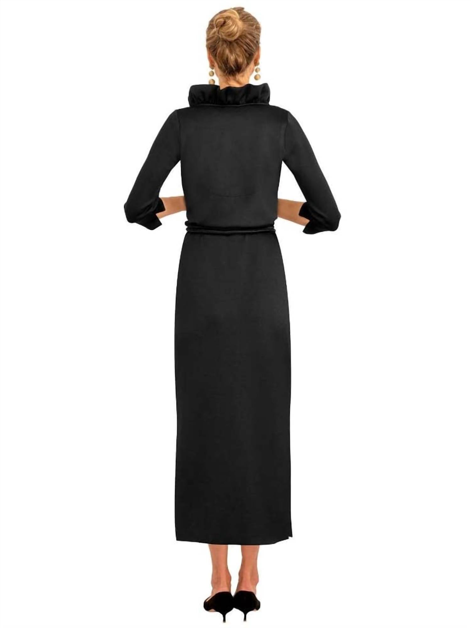 GRETCHEN SCOTT Ruffneck Maxi Dress - Plus in black - women's dress - alternate view