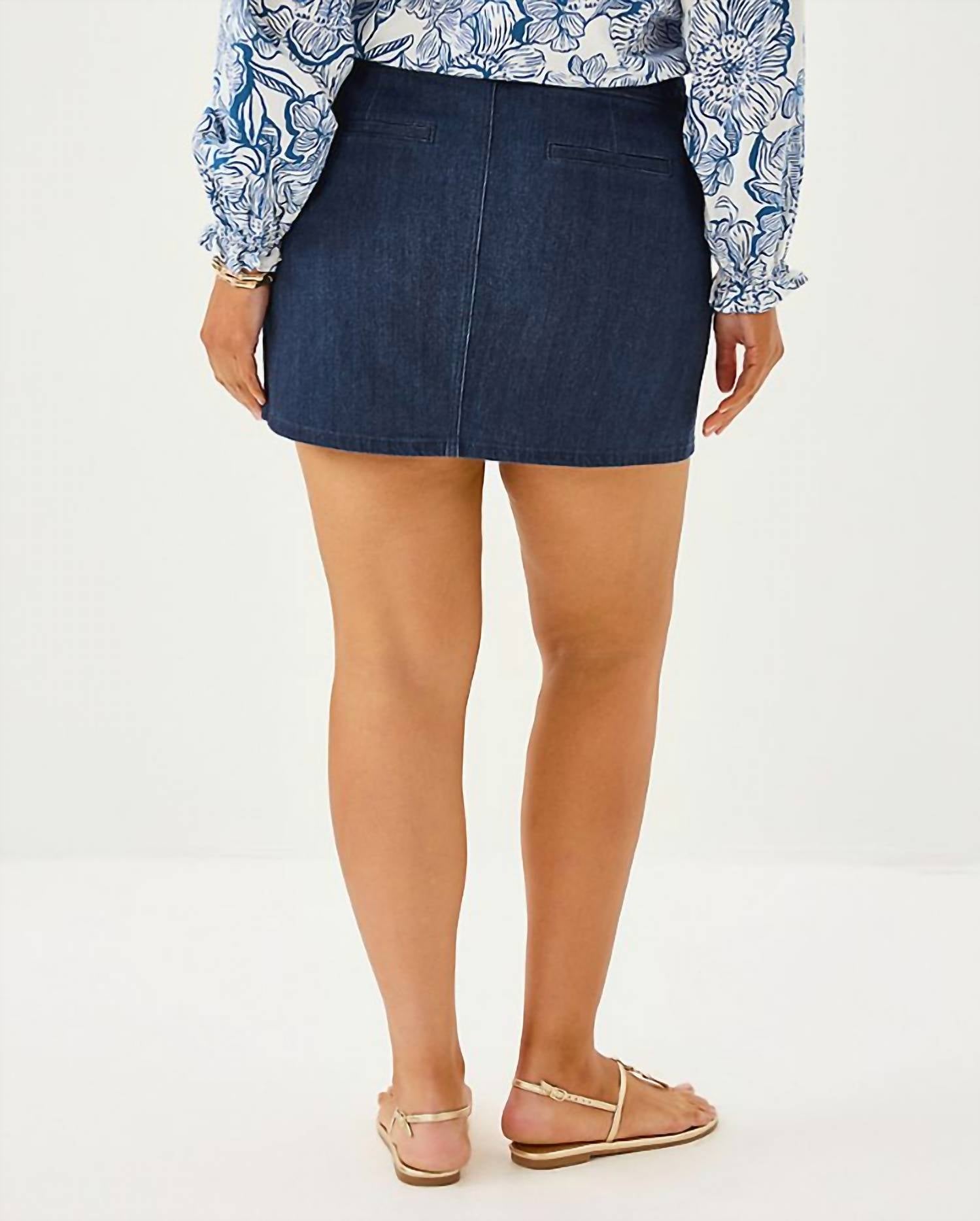 Lilly Pulitzer Colette Stretch Denim Skirt in dark wash - women's skirt - view 7
