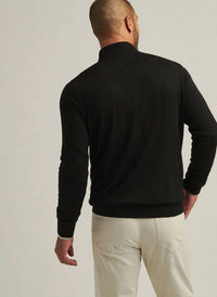 Peter Millar - Autumn Crest Suede Trim Quarter-zip Sweater