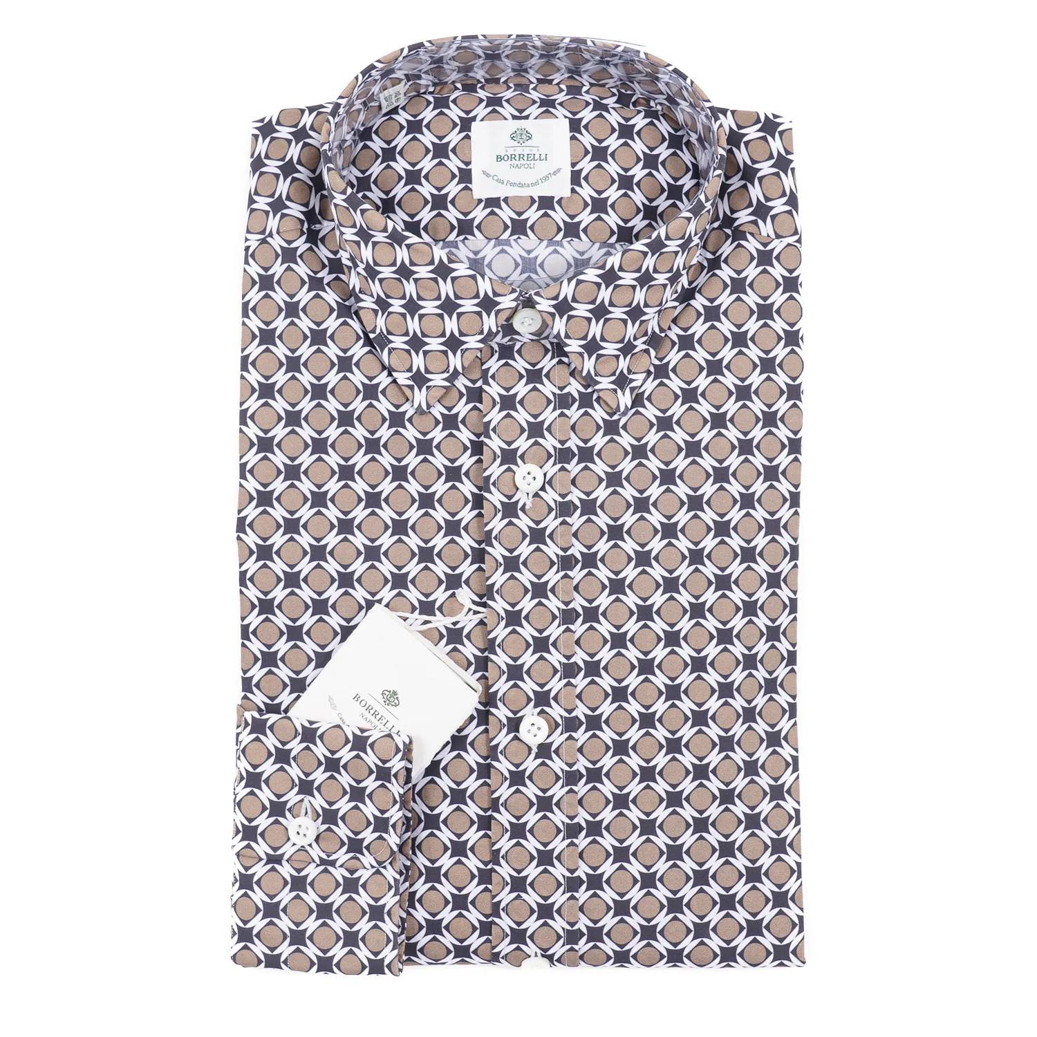 Luigi Borrelli Napoli - Men's Slim-fit Patterned Cotton Shirt