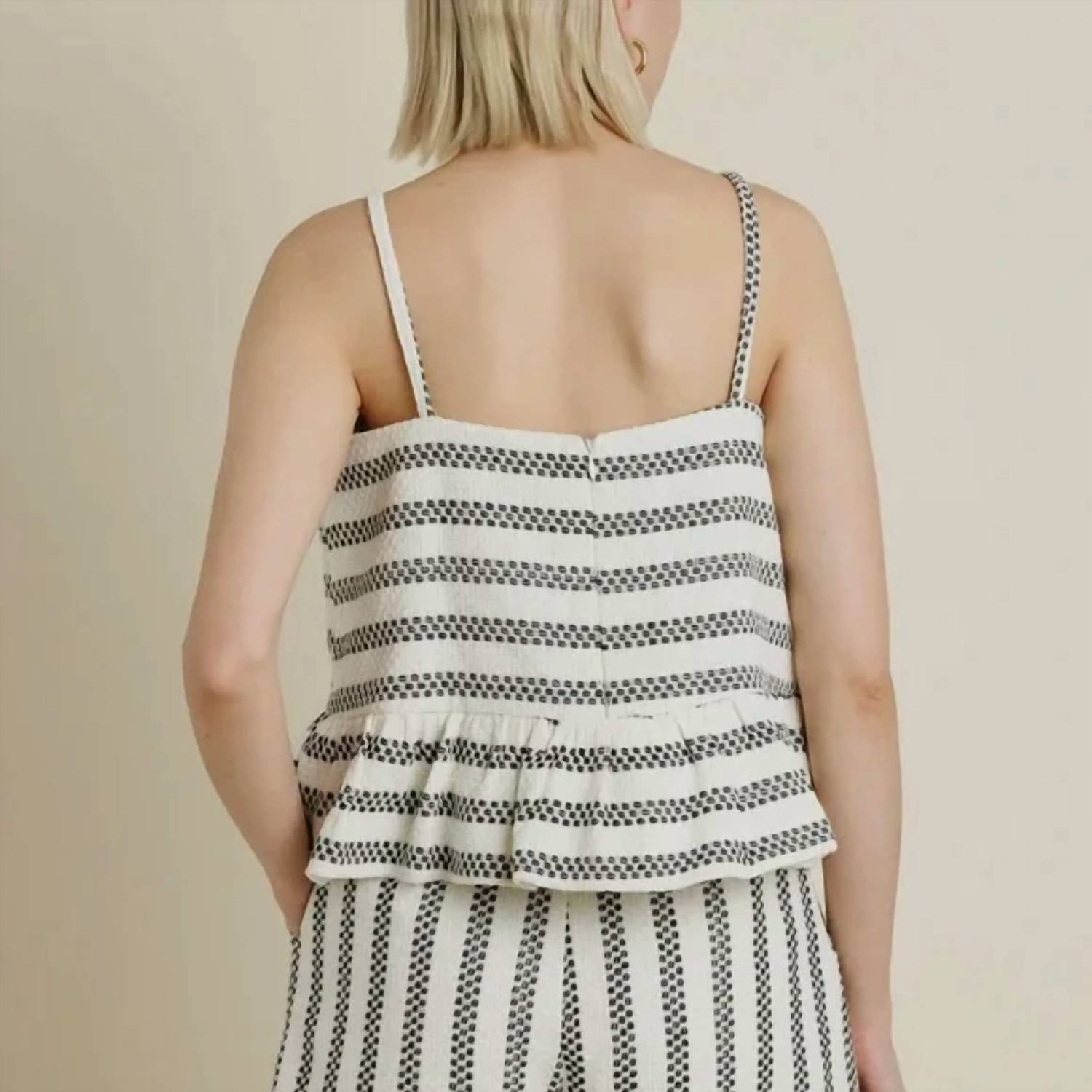 Aureum - Tweed Peplum Camisole Top