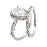 Starlette Women's Juliet Teardrop Engagement Ring in silver - women's jewelry