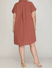 She + Sky - Plus Size Button Up Dress