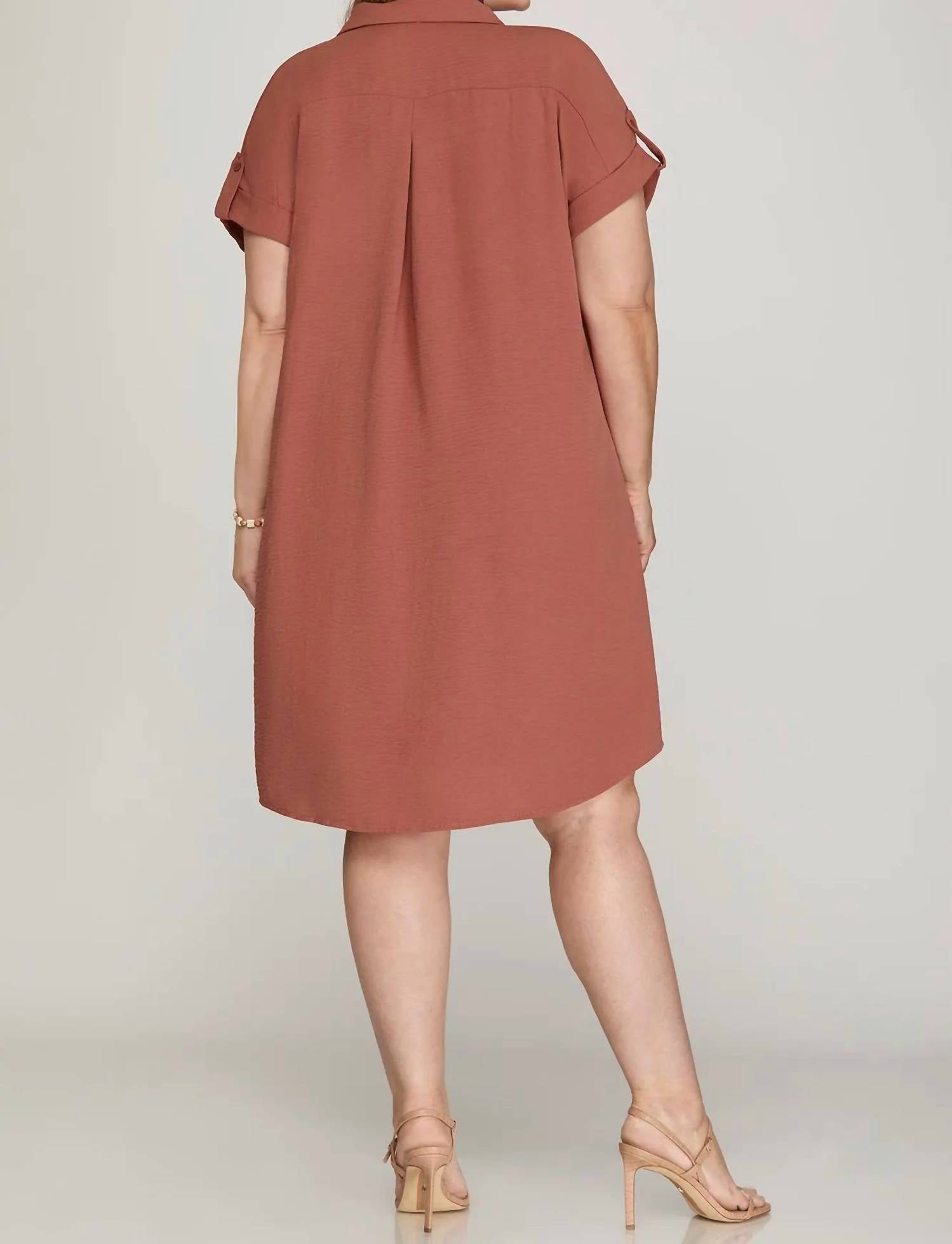 She + Sky - Plus Size Button Up Dress