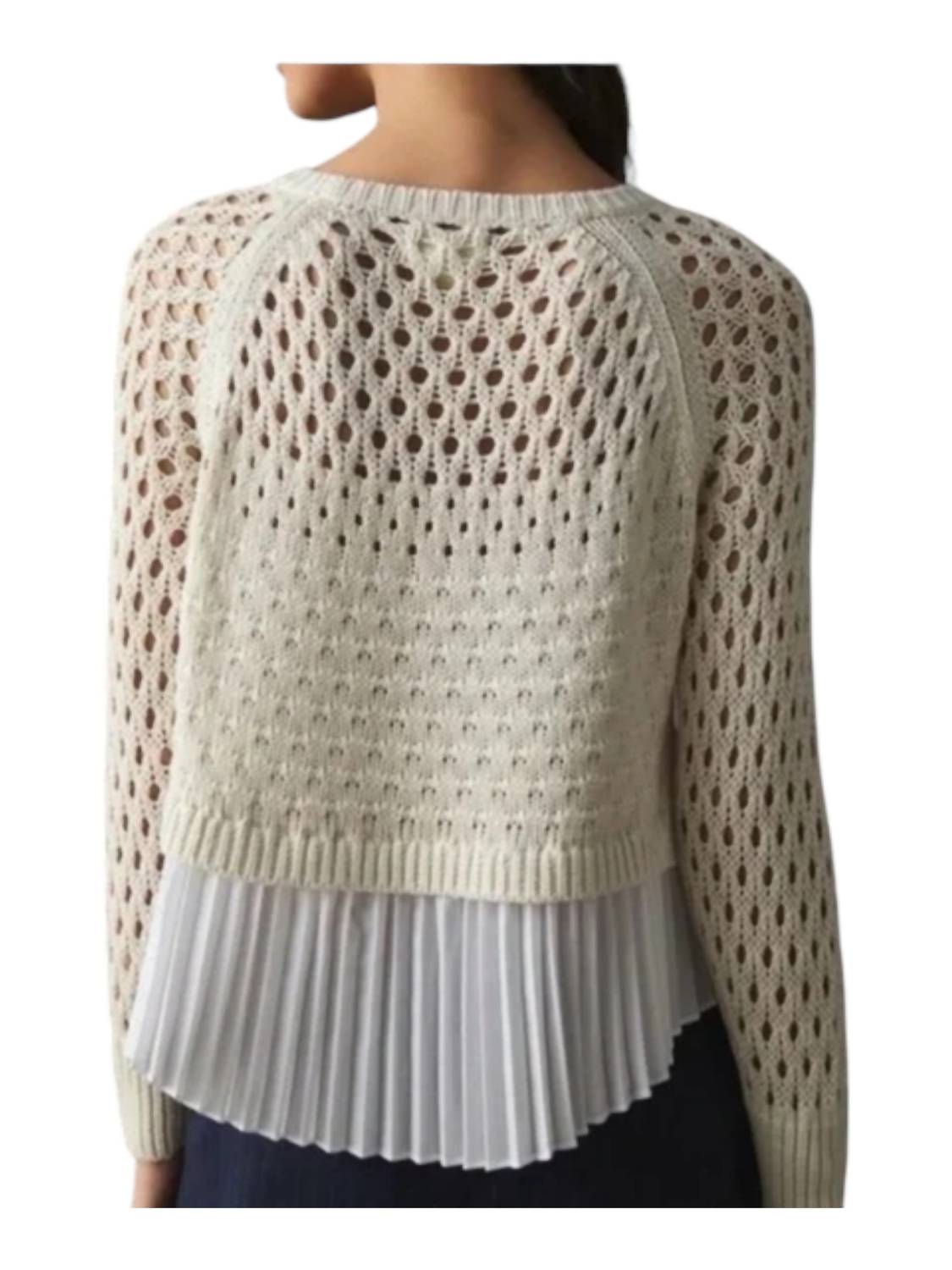 Fate - Pleated Open Knit Sweater