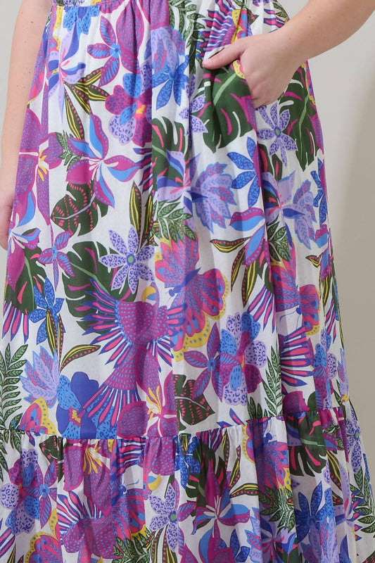 Sugarlips - Evren Tropics Smocked Maxi Dress - Plus