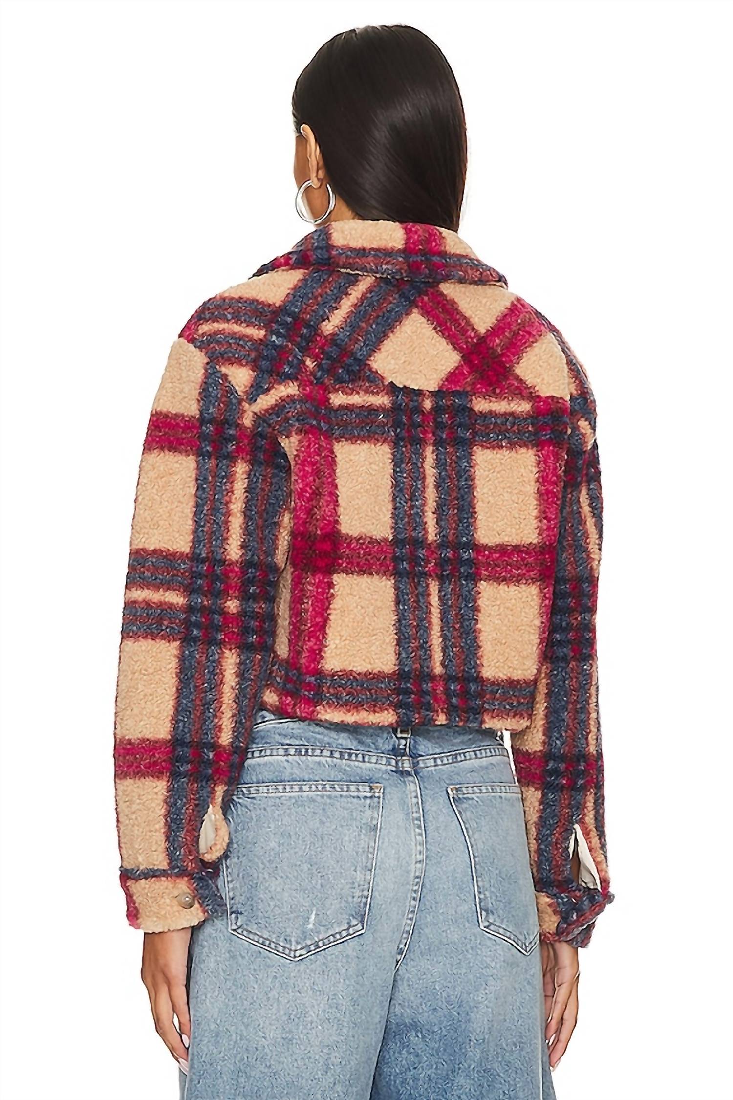 L*SPACE Big Sur Jacket in multicolor plaid - women's jacket - alternate view