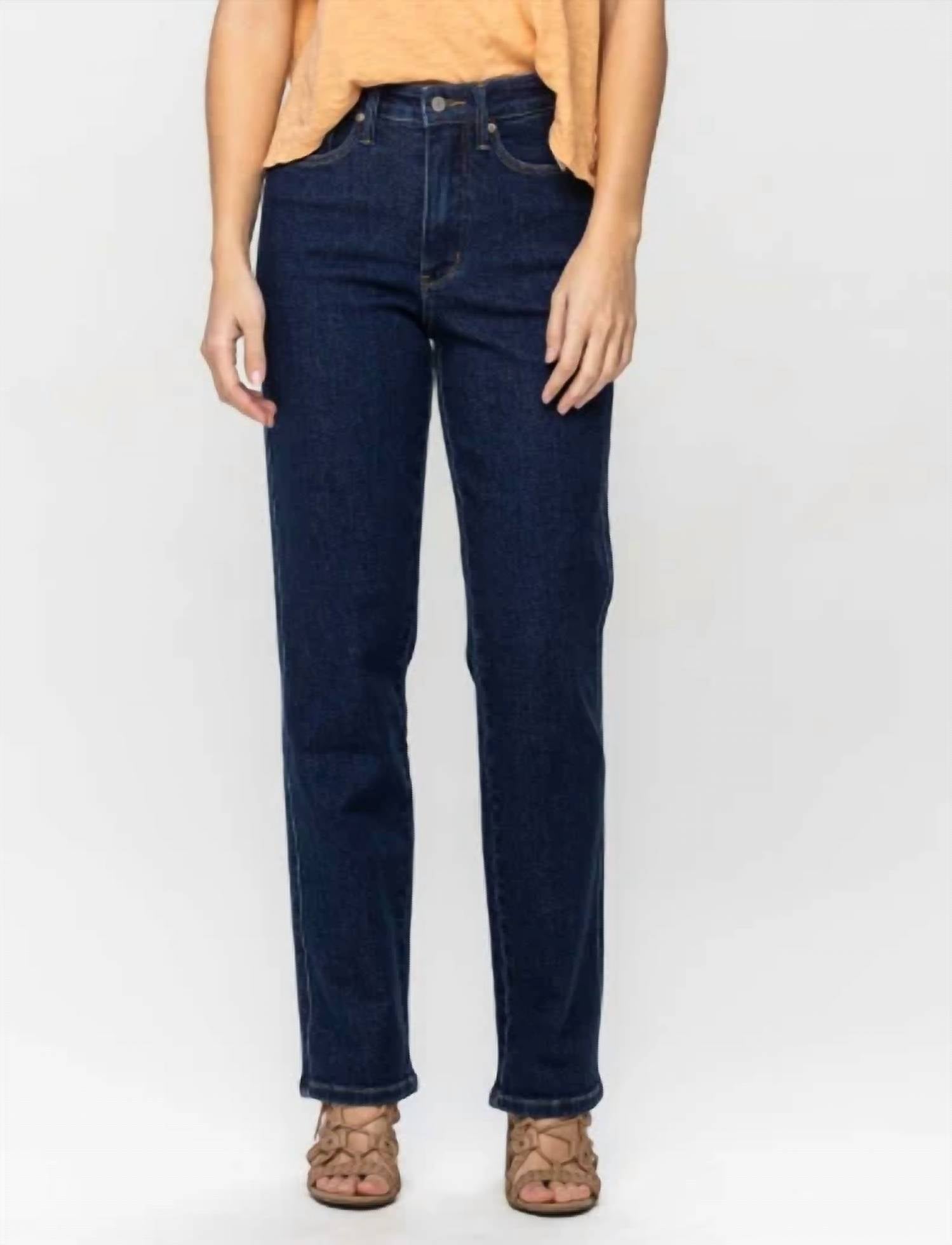 Judy Blue - Women's Carrie High Waist Tummy Control Classic Straight Jeans