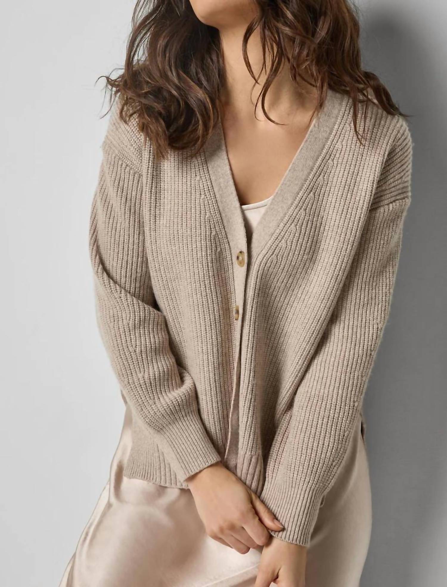 Lilla P - Relaxed Side Vent Cardigan