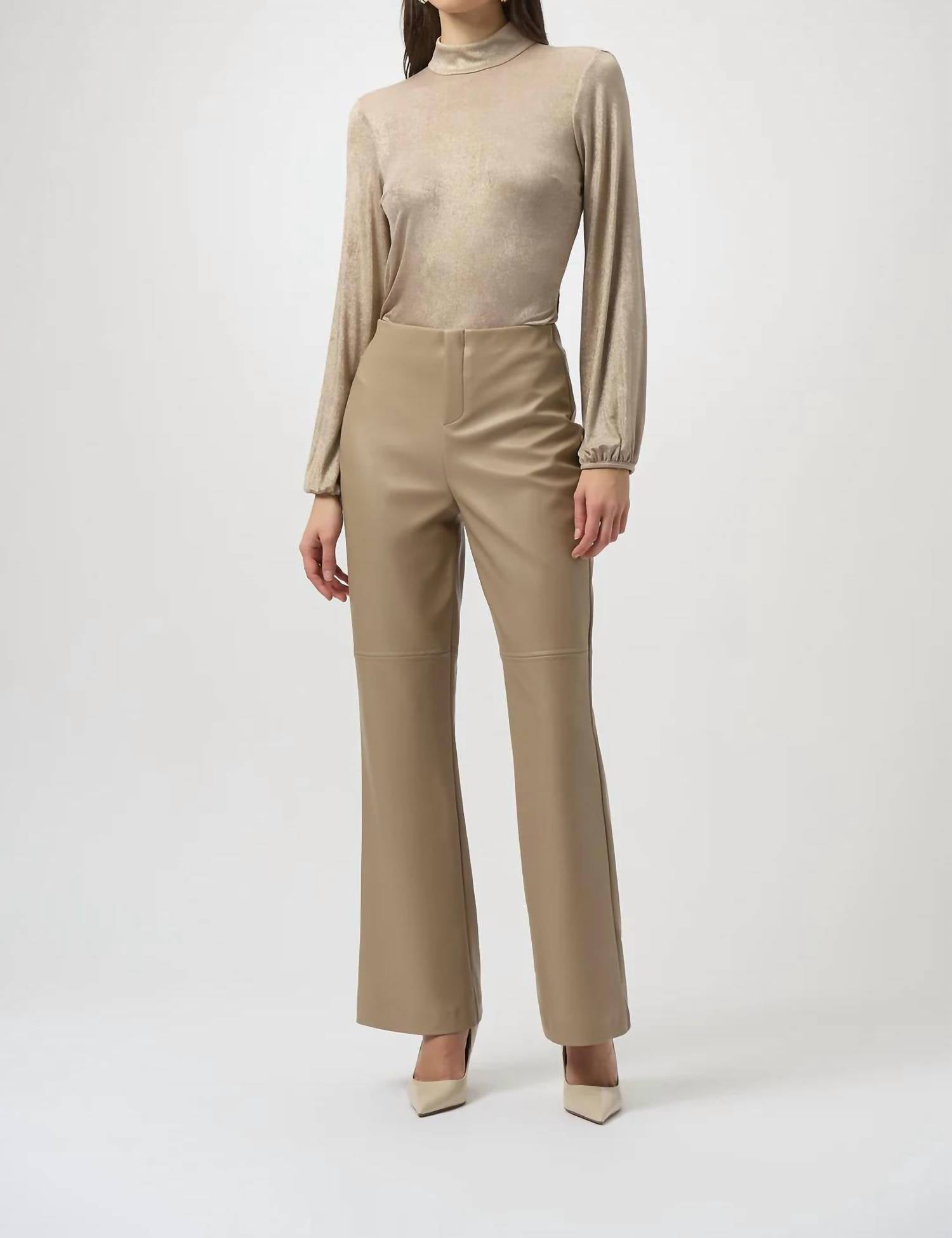 Joseph Ribkoff - Leatherette Pull On Wide Leg Pants