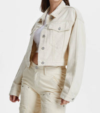 Bayeas - Cropped Long Sleeve Denim Jacket