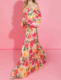Flying Tomato - Floral Daydream Off the Shoulder Maxi Dress