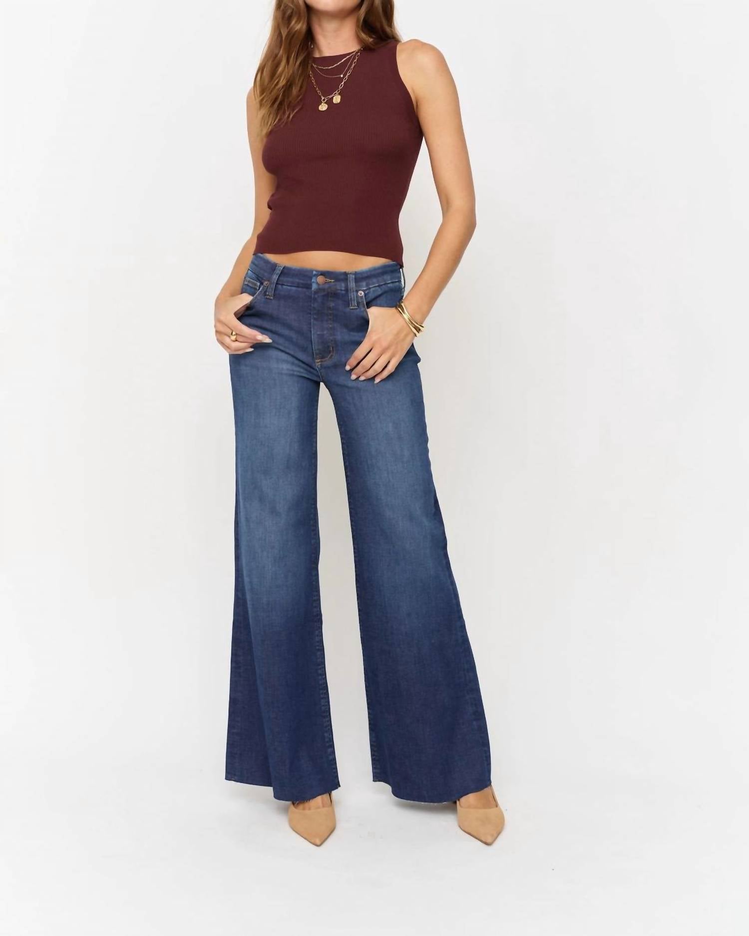 Oliver Logan - Crawford Mid-rise Fitted Wide Leg Jean