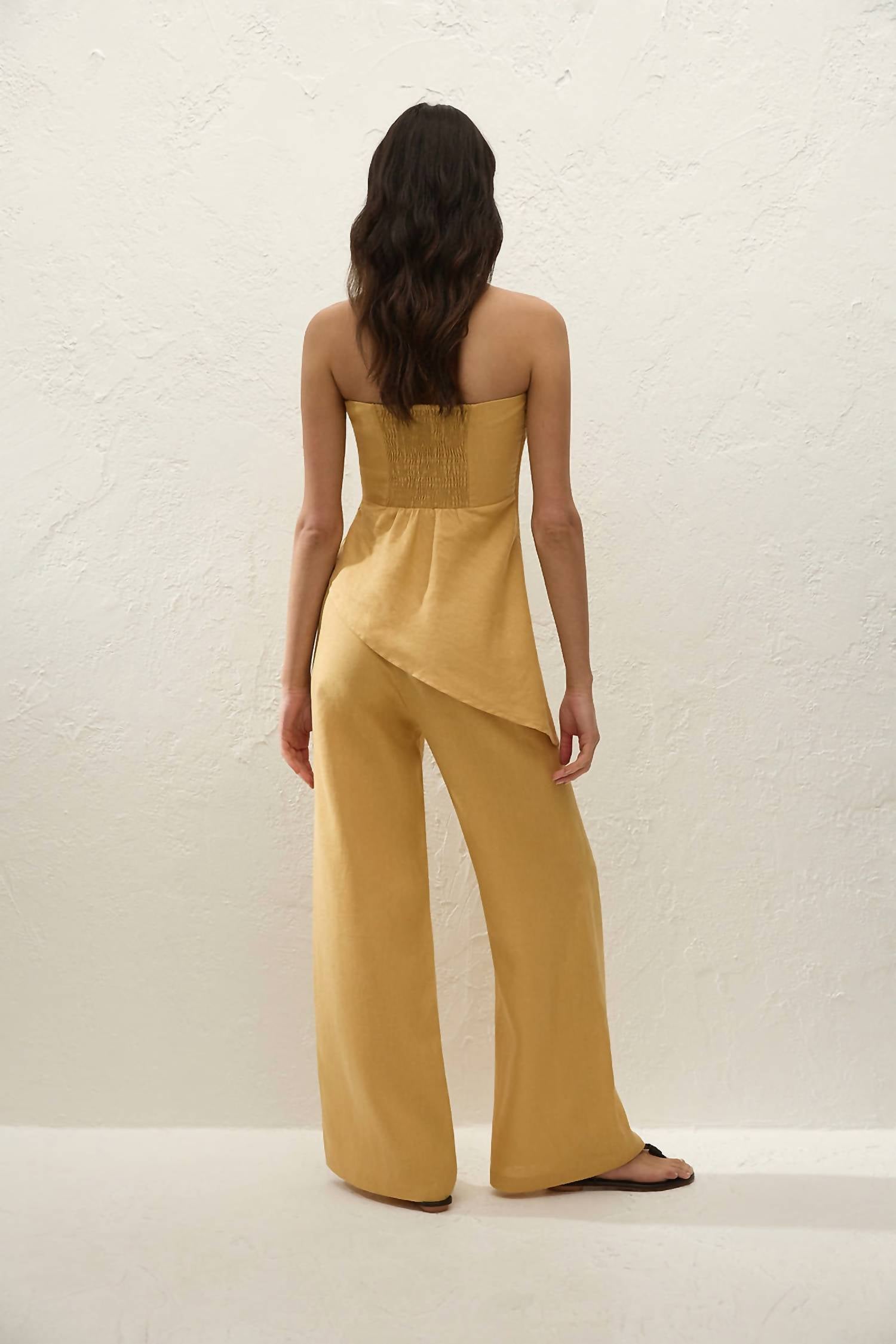 FAITHFULL THE BRAND Nera Strapless Top in marigold - women's blouse - alternate view