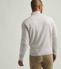 PETER MILLAR Coolspun Cotton Quarter-zip Sweater in ivory - men's sweater - detail view