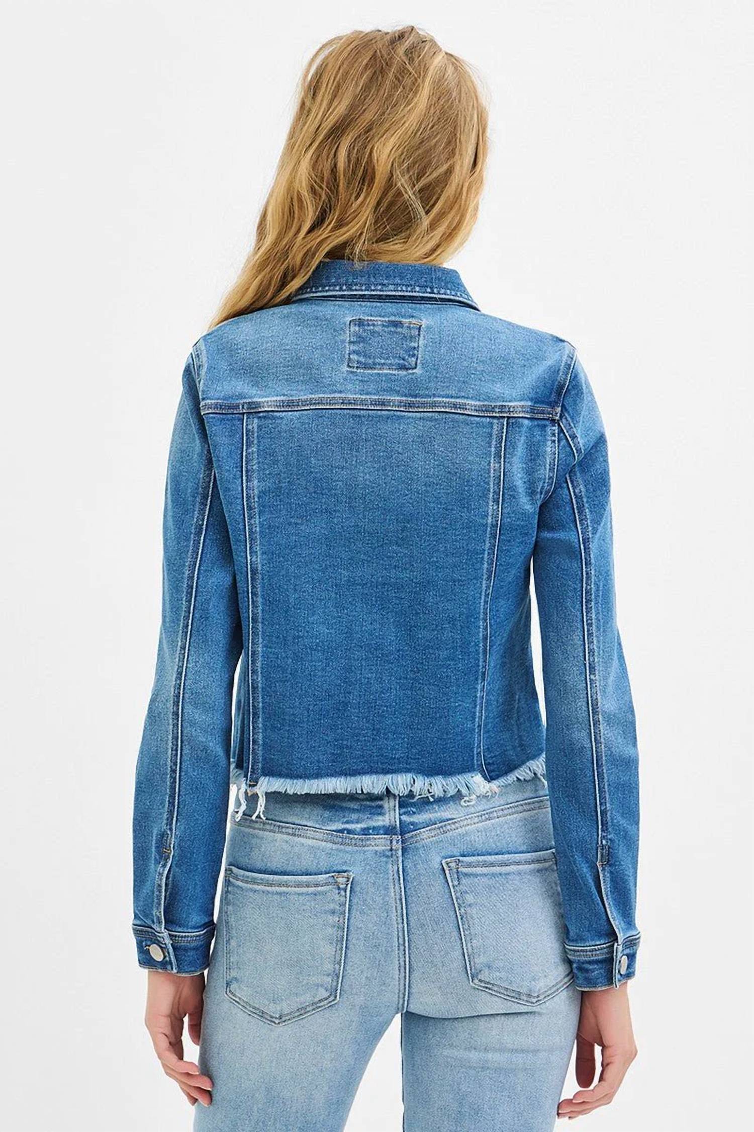 Risen - Fray Hem Western Jean Jacket