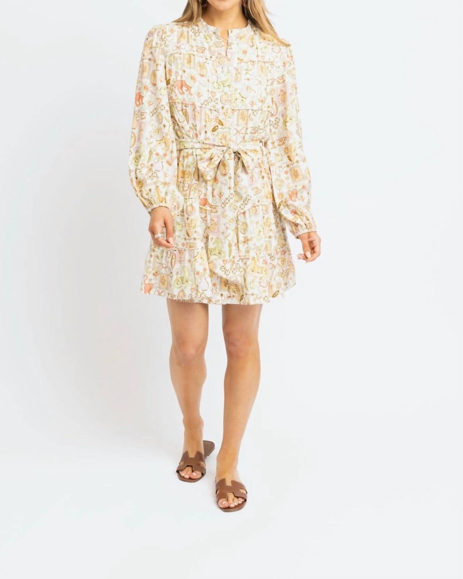 Karlie Magical Storybook Tier Tie Dress in beige - women's dress - alternate view