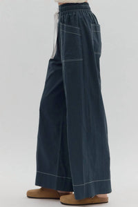 Entro - Penelope High-waist Drawstring Wide-leg Pants
