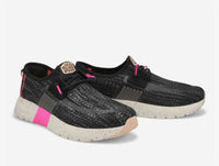 HEY DUDE Women's Sirocco Sport Stripe Shoe in black - women's shoe