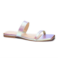 CHINESE LAUNDRY Women's Deana Leather Slide Sandal in iridescent - women's sandal