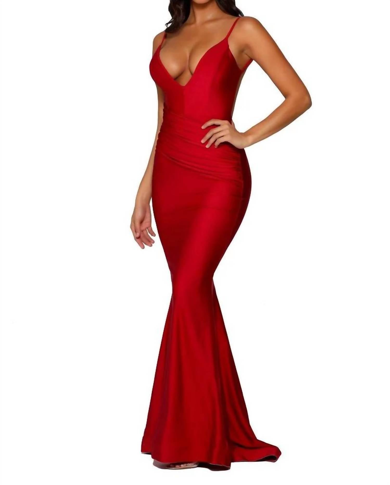 Portia&Scarlett - Long Spaghetti Strap Mermaid Prom Gown