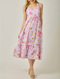Mystree - Double Gauze Cotton Floral Midi Dress