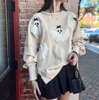 Peach Love - Boos & Bows Oversized Crew Sweatshirt