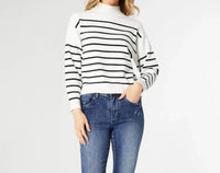 Coco + Carmen - Neve Stripe Mock Neck Sweater
