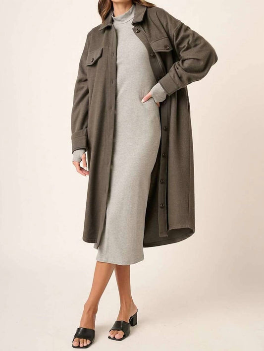 Mittoshop - French Terry Midi Length Shacket