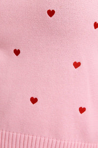 GILLI Lovely Heart Sweater - Plus in pink - women's sweater - alternate view