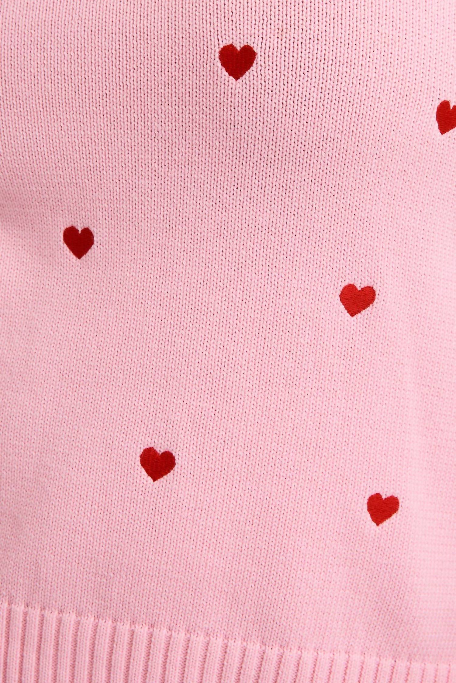 GILLI Lovely Heart Sweater - Plus in pink - women's sweater - alternate view