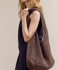 GRADE & GATHER Women's Medium Sized Knitted Shoulder Bag in brown - women's bag