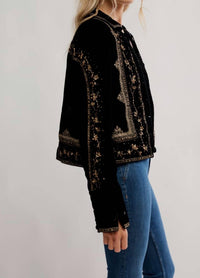 Free People - Maxxie Embellished Velvet Jacket