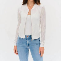Six/Fifty - Cutout Knit Zip Up Jacket