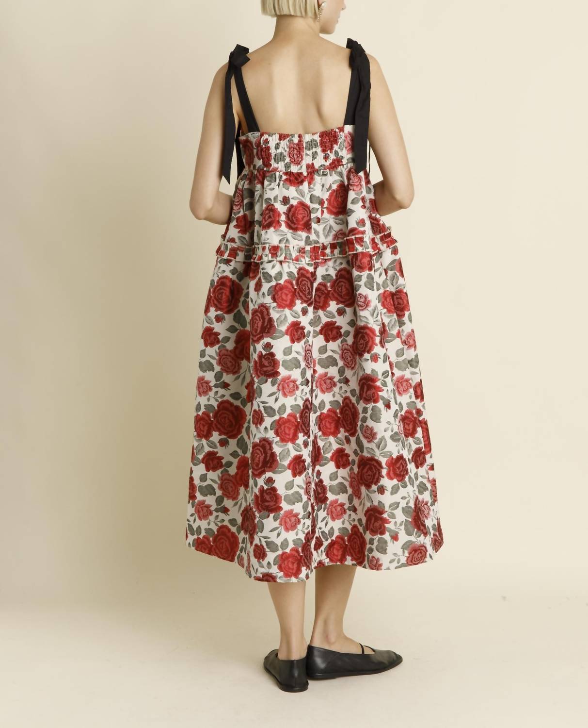 Aureum - Women's Roses Jacquard Midi Dress