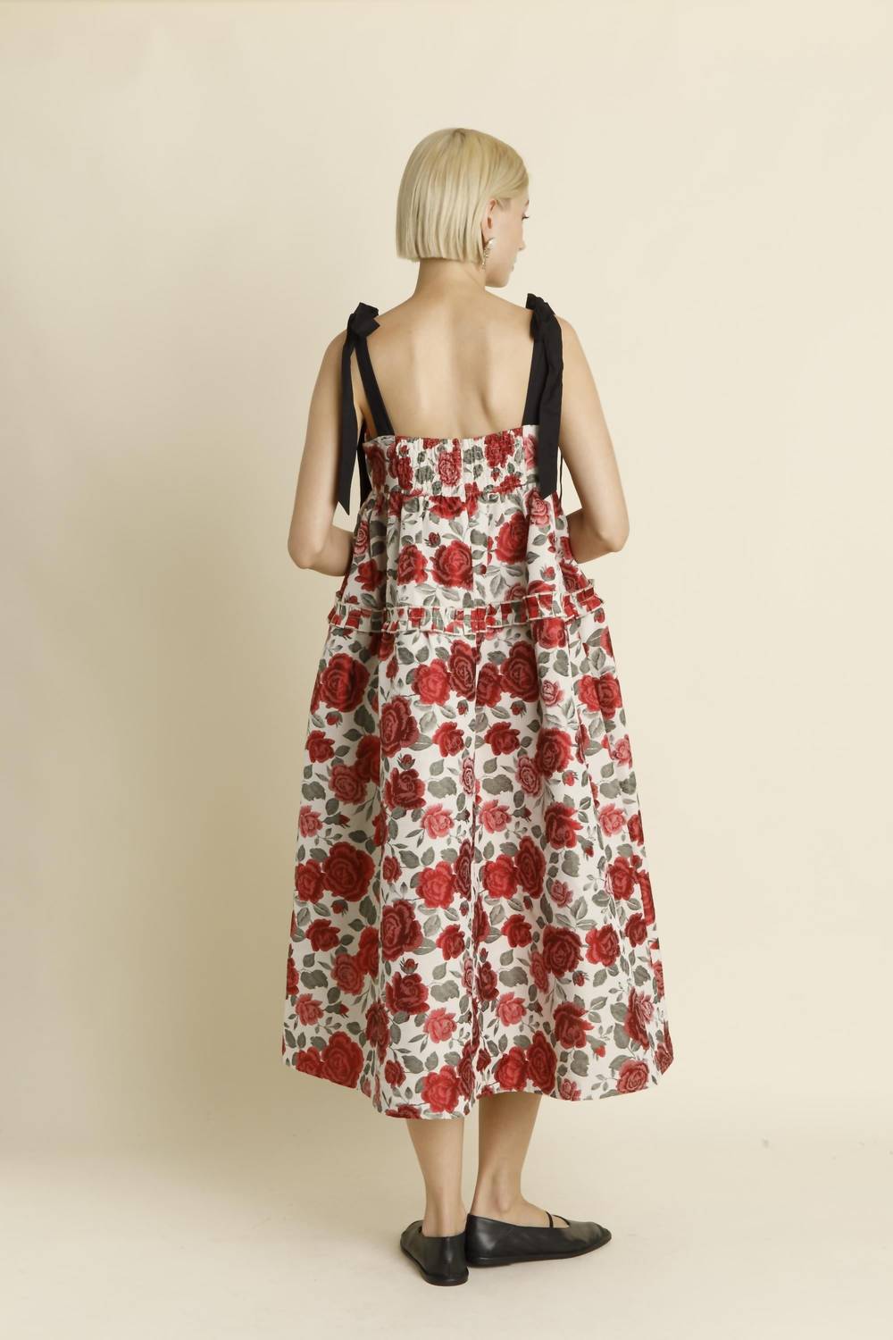 Aureum - Women's Roses Jacquard Midi Dress