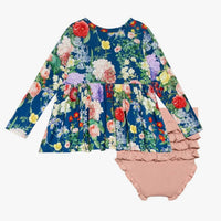 Posh Peanut - Girl's Long Sleeve Basic Peplum Top And Bloomer Set