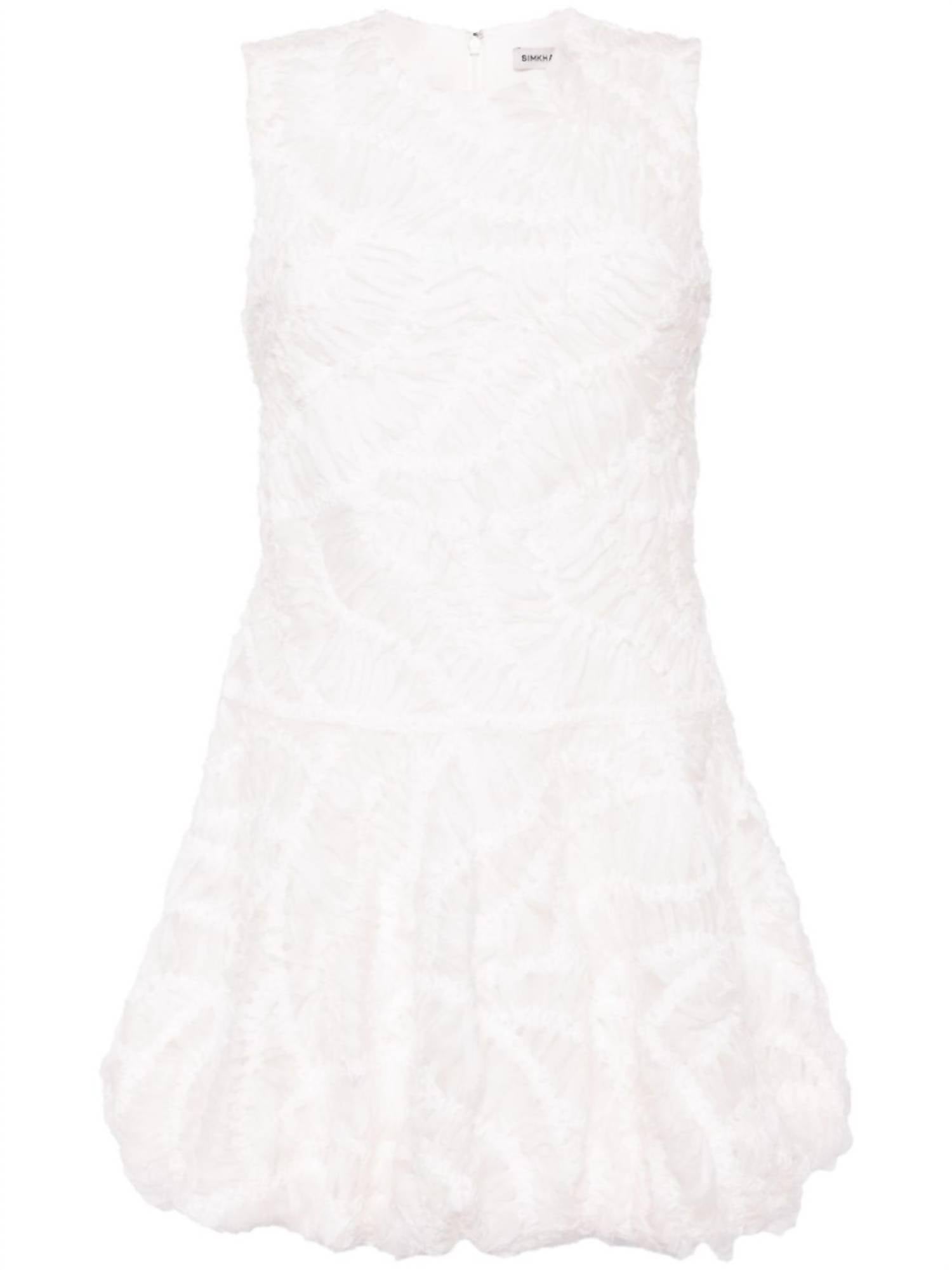 SIMKHAI Vallan Sleeveless Mini Dress in white - women's dress - alternate view