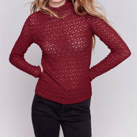 Charlie B - Long Sleeve Mock Neck Top