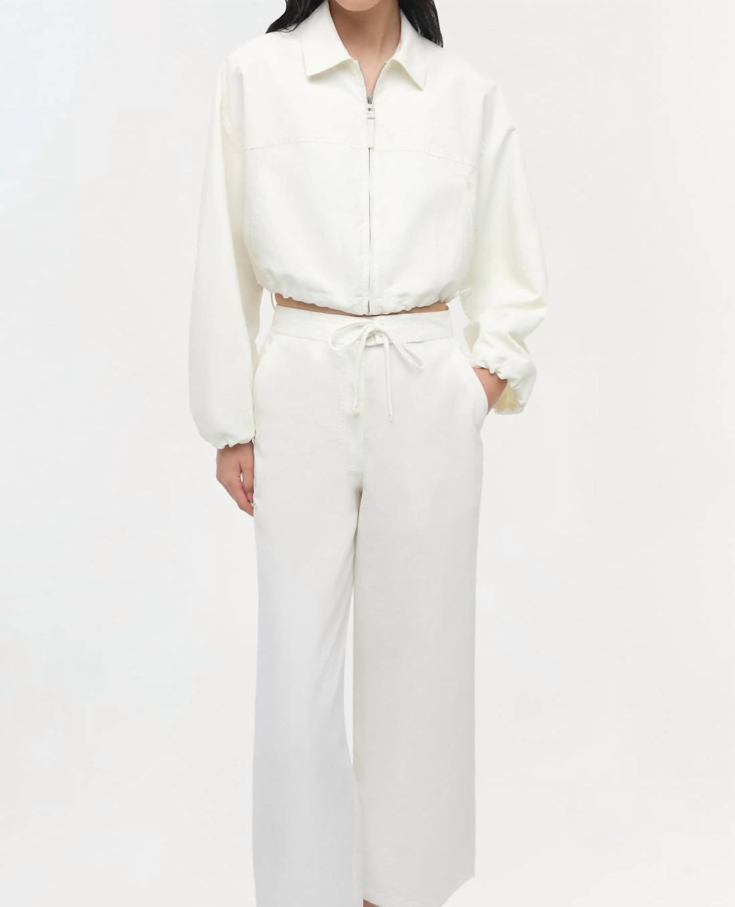 SIMKHAI Lennox Pant in white - women's pants - detail view