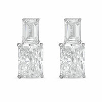 Diana M Jewels - Women's Emerald Lab-Grown Diamond Stud Earrings (12.00 Ct TCW) - Luxe